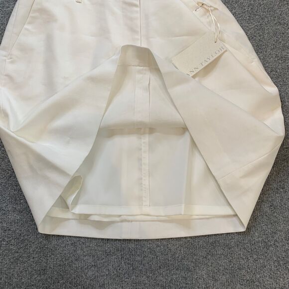 Ann Taylor Skirt Womens 8 White Stretch Linen Blend Pockets Inner Lined Mini - Picture 7 of 11